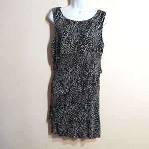 Forever Brand Sleeveless Ruffle Dress Size Medium Multicolor